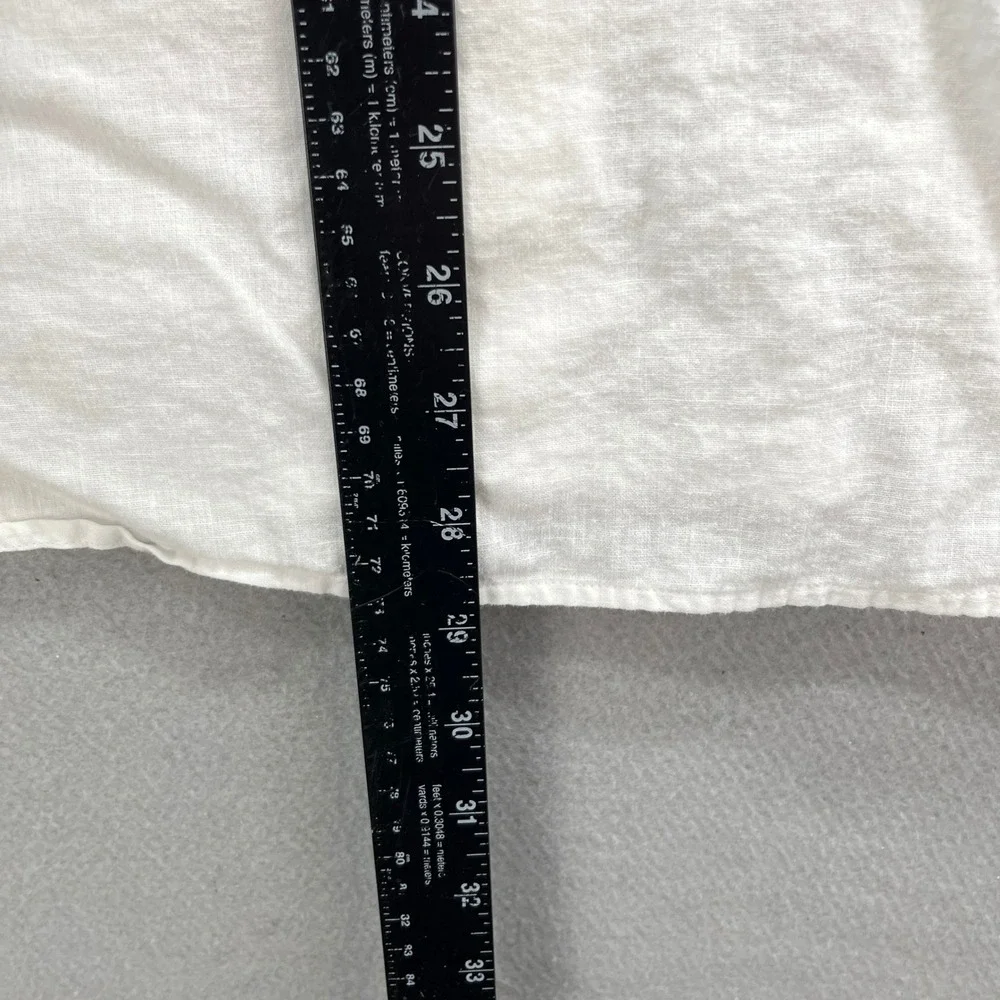 Banana Republic Button Up Shirt Mens XL White Linen Blend Coastal Resort Casual
